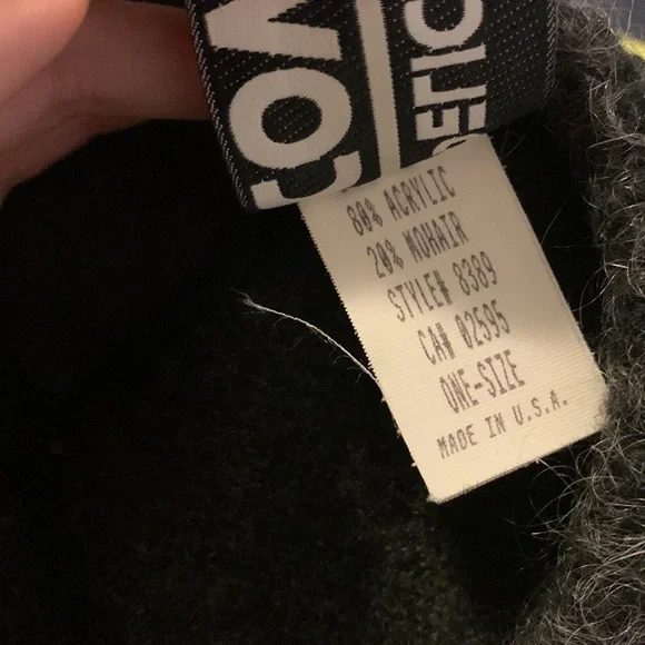 Pelican Cove Vintage Mohair Blend Slouchy Cap with Brim - Charcoal - Picture 4 of 4